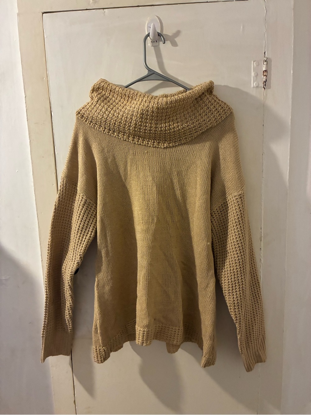 Women’s Off Shoulder Waffle Knit Sweater Gold/Brown  NWT size 2X